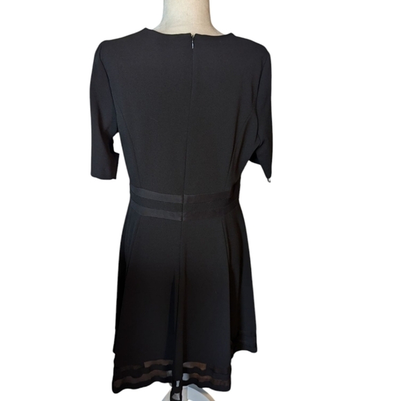 Calvin Klein Black A-Line Classic Corpcore Fit & Flare Knit Dress Sz 14 - Picture 3 of 9